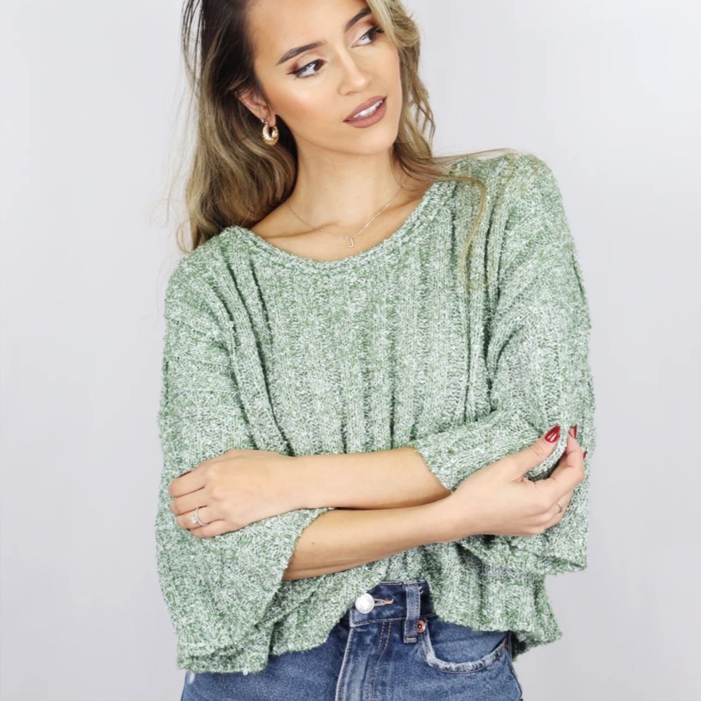 🌼Papermoon Sage Green Crew Neck Sweater